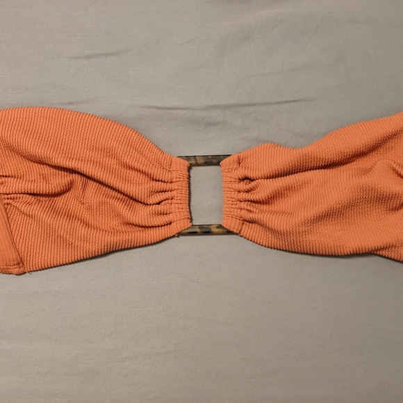 Toluca Swim Juliette Clay Hybrid Ribbed Sweetheart Strapless Bikini Top - Picture 3 of 6